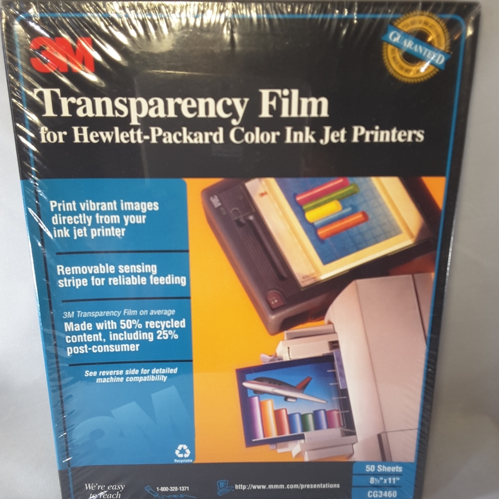3M CG3460 TRANSPARENCY FILM - 50 Sheets